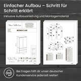 Home Collective Kleiderschrank Schrank Mehrzweckschrank Haushaltsschrank 90x50x180 cm (BxTxH)  mit 2 Schubladen, 3 Einlegeböden & Kleiderstange  – robust, platzsparend & vielseitig