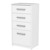 Kommode weiß mit vier Schubladen, Schlafzimmer Flur Nachttisch, Schrank, Sideboard, Highboard, Breite 45 cm Höhe 85cm