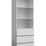 Étagère de classement étagère sur pied avec 3 tiroirs et 3 compartiments ouverts 60 cm Olimp, meuble à tiroirs haut en bois MDF