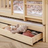 B-STOCK : Lit mezzanine / lit superposé 90x200 cm avec lit gigogne et deux tiroirs 