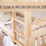 B-STOCK : Lit mezzanine / lit superposé 90x200 cm avec lit gigogne et deux tiroirs 