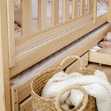 B-STOCK : Lit mezzanine / lit superposé 90x200 cm avec lit gigogne et deux tiroirs 
