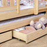 B-STOCK : Lit mezzanine / lit superposé 90x200 cm avec lit gigogne et deux tiroirs 
