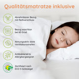 Babymatratze Kindermatratze SMART 60x120 | 70x140 | 80x160 | 80x180 | 90x190 | 90x200 cm mit abnehmbarem Bezug, waschbar bei 60°C für Kinderbett, eco5 zertifiziert, Körpergewicht bis 60kg Hergestellt in der EU