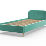 Lit rembourré 90x200 | 120x200 | 140x200 | 160x200 | 180x200 | Lit simple 200x200 cm lit double avec dossier pour chambre, chambre d'adolescent, chambre d'amis sans sommier à lattes, en 5 coloris
