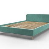 Lit rembourré 90x200 | 120x200 | 140x200 | 160x200 | 180x200 | Lit simple 200x200 cm lit double avec dossier pour chambre, chambre d'adolescent, chambre d'amis sans sommier à lattes, en 5 coloris