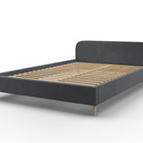 Lit rembourré 90x200 | 120x200 | 140x200 | 160x200 | 180x200 | Lit simple 200x200 cm lit double avec dossier pour chambre, chambre d'adolescent, chambre d'amis sans sommier à lattes, en 5 coloris