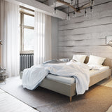 Lit rembourré 90x200 | 120x200 | 140x200 | 160x200 | 180x200 | Lit simple 200x200 cm lit double avec dossier pour chambre, chambre d'adolescent, chambre d'amis sans sommier à lattes, en 5 coloris