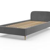 Lit rembourré 90x200 | 120x200 | 140x200 | 160x200 | 180x200 | Lit simple 200x200 cm lit double avec dossier pour chambre, chambre d'adolescent, chambre d'amis sans sommier à lattes, en 5 coloris