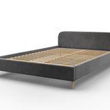 Lit rembourré 90x200 | 120x200 | 140x200 | 160x200 | 180x200 | Lit simple 200x200 cm lit double avec dossier pour chambre, chambre d'adolescent, chambre d'amis sans sommier à lattes, en 5 coloris
