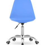 Chaise de bureau pivotante à roulettes, chaise de bureau réglable en hauteur en polypropylène et coussin en simili cuir, cadre chromé, 56,5 x 48,5 x 91,5 cm 