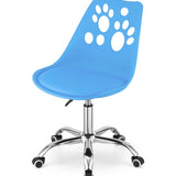 Chaise pivotante à roulettes, chaise de bureau réglable, chaise de bureau avec dossier, coussin en polypropylène et simili cuir, cadre chromé, 57 x 50 x 93,5 cm 