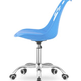 Chaise pivotante à roulettes, chaise de bureau réglable, chaise de bureau avec dossier, coussin en polypropylène et simili cuir, cadre chromé, 57 x 50 x 93,5 cm 