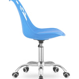 Chaise pivotante à roulettes, chaise de bureau réglable, chaise de bureau avec dossier, coussin en polypropylène et simili cuir, cadre chromé, 57 x 50 x 93,5 cm 