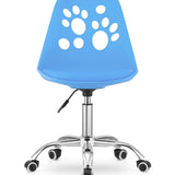 Chaise pivotante à roulettes, chaise de bureau réglable, chaise de bureau avec dossier, coussin en polypropylène et simili cuir, cadre chromé, 57 x 50 x 93,5 cm 