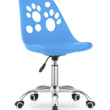 Chaise pivotante à roulettes, chaise de bureau réglable, chaise de bureau avec dossier, coussin en polypropylène et simili cuir, cadre chromé, 57 x 50 x 93,5 cm 