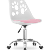 Chaise pivotante à roulettes, chaise de bureau réglable, chaise de bureau avec dossier, coussin en polypropylène et simili cuir, cadre chromé, 57 x 50 x 93,5 cm 