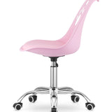 Chaise pivotante à roulettes, chaise de bureau réglable, chaise de bureau avec dossier, coussin en polypropylène et simili cuir, cadre chromé, 57 x 50 x 93,5 cm 