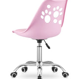 Chaise pivotante à roulettes, chaise de bureau réglable, chaise de bureau avec dossier, coussin en polypropylène et simili cuir, cadre chromé, 57 x 50 x 93,5 cm 