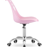 Chaise pivotante à roulettes, chaise de bureau réglable, chaise de bureau avec dossier, coussin en polypropylène et simili cuir, cadre chromé, 57 x 50 x 93,5 cm 