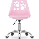Chaise pivotante à roulettes, chaise de bureau réglable, chaise de bureau avec dossier, coussin en polypropylène et simili cuir, cadre chromé, 57 x 50 x 93,5 cm 