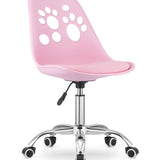 Chaise pivotante à roulettes, chaise de bureau réglable, chaise de bureau avec dossier, coussin en polypropylène et simili cuir, cadre chromé, 57 x 50 x 93,5 cm 