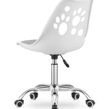 Chaise pivotante à roulettes, chaise de bureau réglable, chaise de bureau avec dossier, coussin en polypropylène et simili cuir, cadre chromé, 57 x 50 x 93,5 cm 