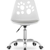 Chaise pivotante à roulettes, chaise de bureau réglable, chaise de bureau avec dossier, coussin en polypropylène et simili cuir, cadre chromé, 57 x 50 x 93,5 cm 