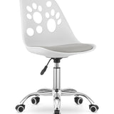Chaise pivotante à roulettes, chaise de bureau réglable, chaise de bureau avec dossier, coussin en polypropylène et simili cuir, cadre chromé, 57 x 50 x 93,5 cm 