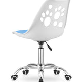 Chaise pivotante à roulettes, chaise de bureau réglable, chaise de bureau avec dossier, coussin en polypropylène et simili cuir, cadre chromé, 57 x 50 x 93,5 cm 