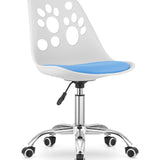 Chaise pivotante à roulettes, chaise de bureau réglable, chaise de bureau avec dossier, coussin en polypropylène et simili cuir, cadre chromé, 57 x 50 x 93,5 cm 