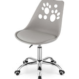 Chaise pivotante à roulettes, chaise de bureau réglable, chaise de bureau avec dossier, coussin en polypropylène et simili cuir, cadre chromé, 57 x 50 x 93,5 cm 