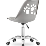 Chaise pivotante à roulettes, chaise de bureau réglable, chaise de bureau avec dossier, coussin en polypropylène et simili cuir, cadre chromé, 57 x 50 x 93,5 cm 