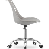 Chaise pivotante à roulettes, chaise de bureau réglable, chaise de bureau avec dossier, coussin en polypropylène et simili cuir, cadre chromé, 57 x 50 x 93,5 cm 