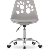 Chaise pivotante à roulettes, chaise de bureau réglable, chaise de bureau avec dossier, coussin en polypropylène et simili cuir, cadre chromé, 57 x 50 x 93,5 cm 