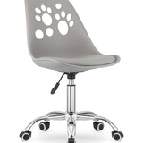 Chaise pivotante à roulettes, chaise de bureau réglable, chaise de bureau avec dossier, coussin en polypropylène et simili cuir, cadre chromé, 57 x 50 x 93,5 cm 