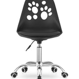 Chaise pivotante à roulettes, chaise de bureau réglable, chaise de bureau avec dossier, coussin en polypropylène et simili cuir, cadre chromé, 57 x 50 x 93,5 cm 