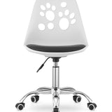 Chaise pivotante à roulettes, chaise de bureau réglable, chaise de bureau avec dossier, coussin en polypropylène et simili cuir, cadre chromé, 57 x 50 x 93,5 cm 
