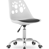 Chaise pivotante à roulettes, chaise de bureau réglable, chaise de bureau avec dossier, coussin en polypropylène et simili cuir, cadre chromé, 57 x 50 x 93,5 cm 