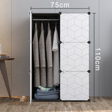 Armoire modulaire, armoire combinée, étagère enfichable, capacité de chambre de 3 kg, panneaux en polypropylène, résistant à la moisissure et à l'eau, motif noir