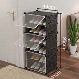 Armoire à chaussures modulaire, armoire combinée, étagère enfichable, résistante à l'eau et à la moisissure, capacité de chambre de 3 kg, motif noir