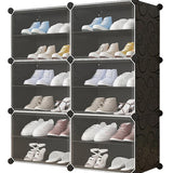 Armoire à chaussures modulaire, armoire combinée, étagère enfichable, résistante à l'eau et à la moisissure, capacité de chambre de 3 kg, motif noir