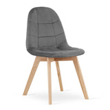 Chaise de salle à manger, chaise de bureau, chaise de cuisine, chaise rembourrée, siège en velours avec pieds en bois de hêtre, charge de siège de 120 kg, idéale pour le salon, la cuisine, la chambre à coucher, la salle à manger