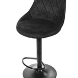 Barhocker Küchenhocker mit Rückenlehne, Fußstütze, höhenverstellbar, 360°-Drehstuhl, Tresenhocker Barstuhl 120 kg belastbar, Samt oder Kunstleder