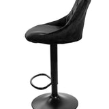 Barhocker Küchenhocker mit Rückenlehne, Fußstütze, höhenverstellbar, 360°-Drehstuhl, Tresenhocker Barstuhl 120 kg belastbar, Samt oder Kunstleder