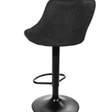 Barhocker Küchenhocker mit Rückenlehne, Fußstütze, höhenverstellbar, 360°-Drehstuhl, Tresenhocker Barstuhl 120 kg belastbar, Samt oder Kunstleder