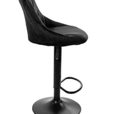 Barhocker Küchenhocker mit Rückenlehne, Fußstütze, höhenverstellbar, 360°-Drehstuhl, Tresenhocker Barstuhl 120 kg belastbar, Samt oder Kunstleder