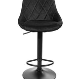 Barhocker Küchenhocker mit Rückenlehne, Fußstütze, höhenverstellbar, 360°-Drehstuhl, Tresenhocker Barstuhl 120 kg belastbar, Samt oder Kunstleder
