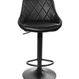 Barhocker Küchenhocker mit Rückenlehne, Fußstütze, höhenverstellbar, 360°-Drehstuhl, Tresenhocker Barstuhl 120 kg belastbar, Samt oder Kunstleder