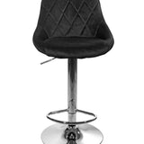 Barhocker Küchenhocker mit Rückenlehne, Fußstütze, höhenverstellbar, 360°-Drehstuhl, Tresenhocker Barstuhl 120 kg belastbar, Samt oder Kunstleder